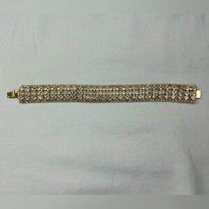 Rhinestone Bling Bracelet Costume Jewelry 6.25"‎ long